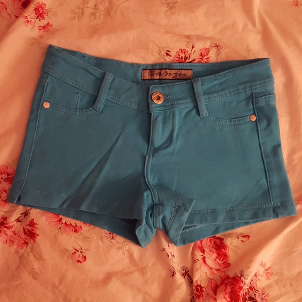 Blue Jegging Shorts